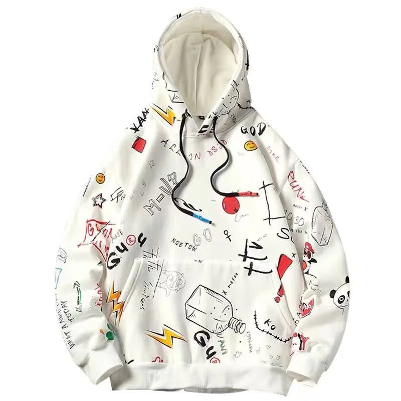 Spring Autumn Men'S Hoodies Korean Style Fashion Streetwear Harajuku Print Hoodies Men Casual Men Clothing Hooded Sweatshirt Men